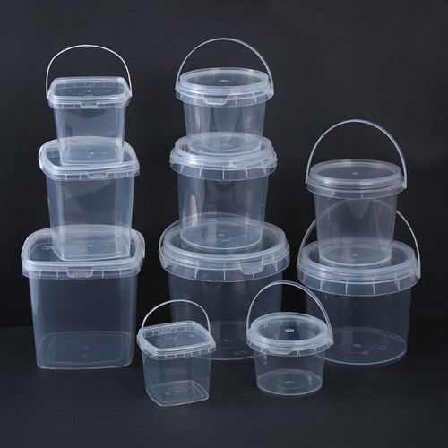 Combination Best-selling Transparent Plastic Bucket Series Storage with Lid Wholesale Online and Offline
