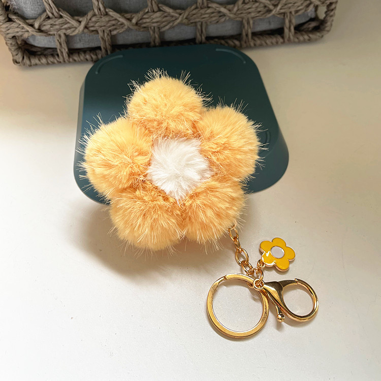 Sweet Flower Alloy Woolen Women's Keychain display picture 3