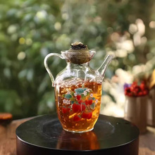 夏日围炉冰茶器皿冷泡壶玻璃冷萃茶泡茶壶新中式露营冰茶水晶容器