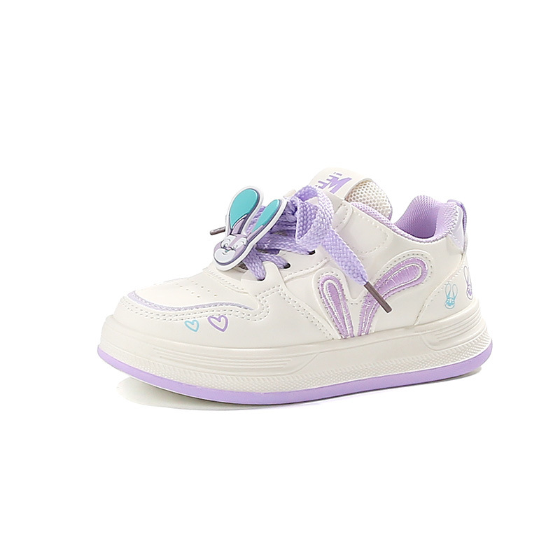 Zapatos deportivos infantiles de dibujos animados zapatos de skate para niñas 2026 nuevos zapatos blancos de princesa zapatos casuales de moda suaves