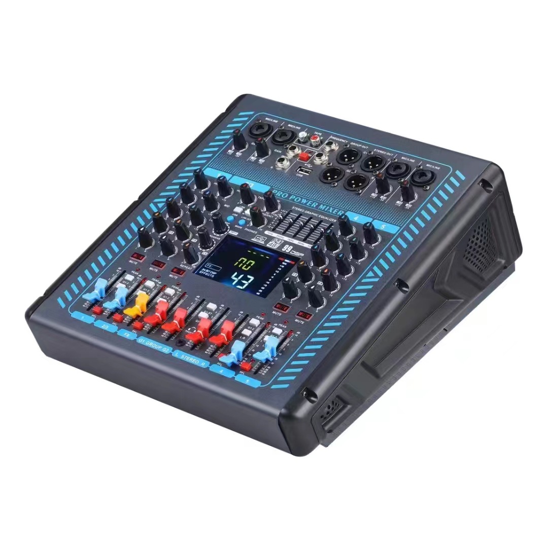 新型号可mp3蓝牙输入适用家庭K歌户外婚庆舞台带功放一体调音台