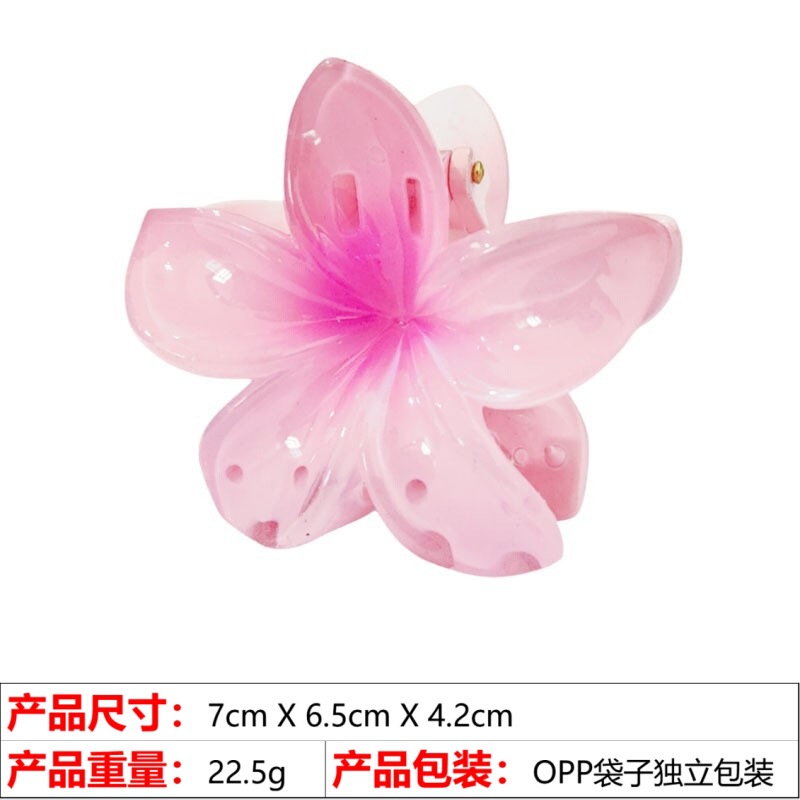 7CM Amazonヨーロッパとアメリカの国境を越えた人気のカラフルなプルメリアヘアピンフラワーグリッパーハーフグリップシャーククリップ後頭部用|undefined