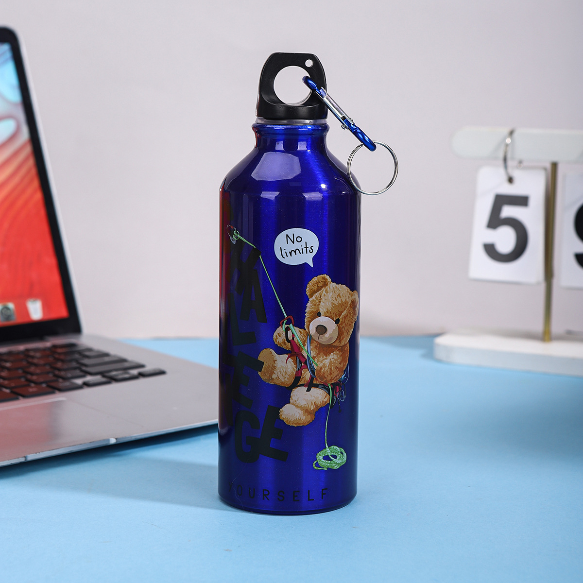 Nuevo simple taza de aluminio portátil de gran capacidad para niños y niñas ciclismo alpinismo botella de regalo taza LOGO al por mayor