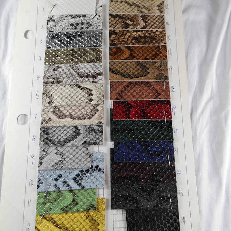 蟒蛇人造革PVC小蛇纹印花针织底pu皮革贴膜 家具家居箱包手套皮料