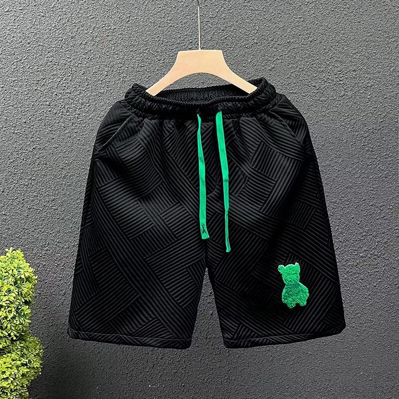 Men's Clothing Summer Casual Pants High Street Trendy Unisex 5/8 Length Shorts Light Luxury Style_viptrois.com