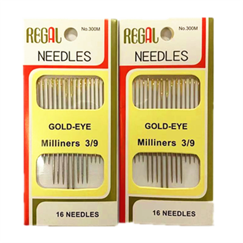 Wholesale 16 gold tail needles 3/9 fine carbon steel big eye hand sewing needles handmade multi-purpose sewing needles dollar store supply