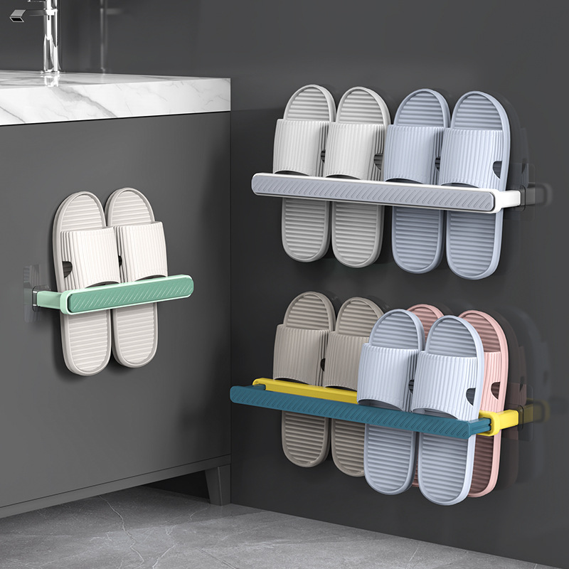 Creative Slip Shoe Rack Non-perforated Towel Rack Storage Rack Toilet Door Shoe Rack Toilet Kitchen Dormitory Wall