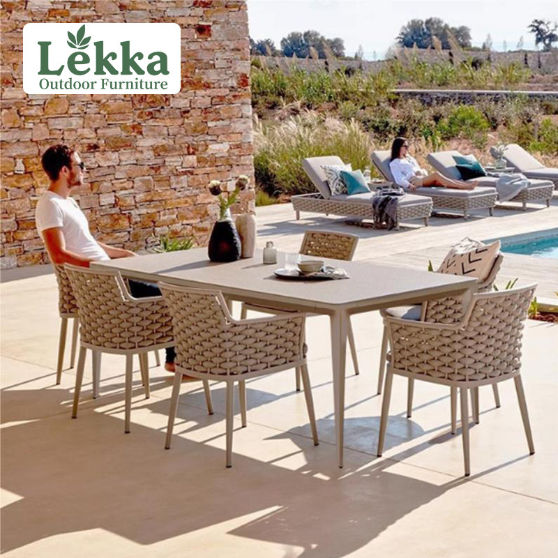 Customized Outdoor Leisure Table and Chair Set, Courtyard Outdoor Sunroom Dining Table and Chairs, Hotel Balcony Terrace Garden Furniture