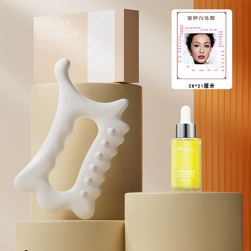 Raspador corporal, arena facial no cerámica, palo de masaje de acupuntura para ojos, cinturón para esculpir el cuerpo, cepillo meridiano de pulso, raspador para empujar el vientre