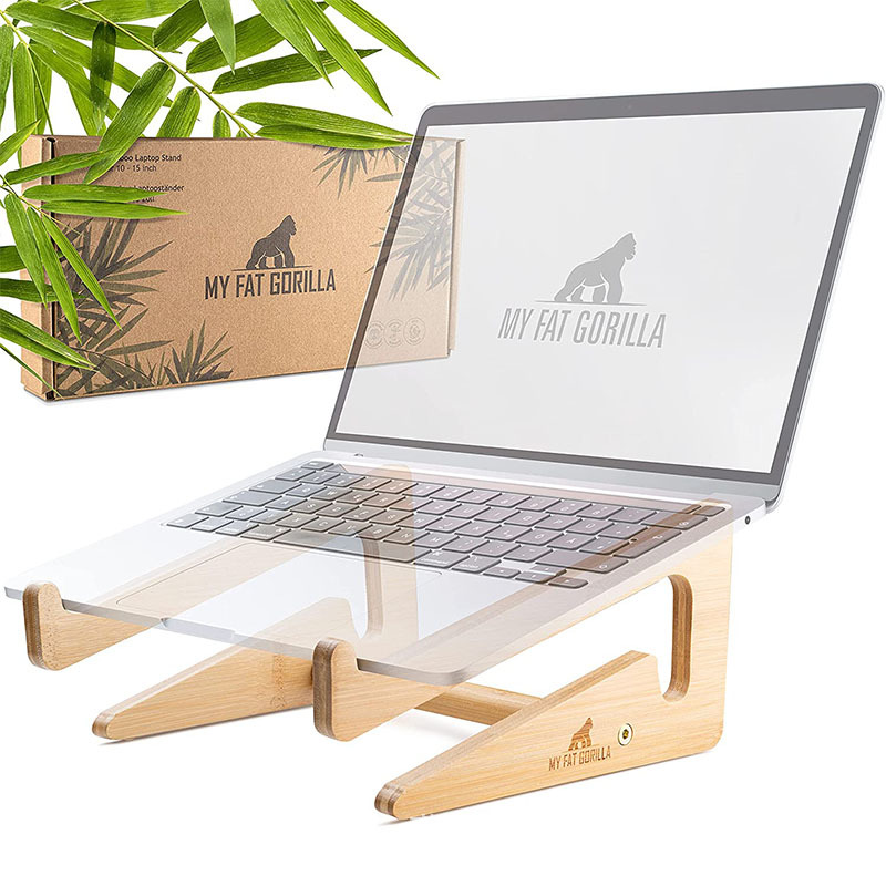 木制立式笔记本电脑支架办公室电脑垫高散热底座保护颈椎收纳托架