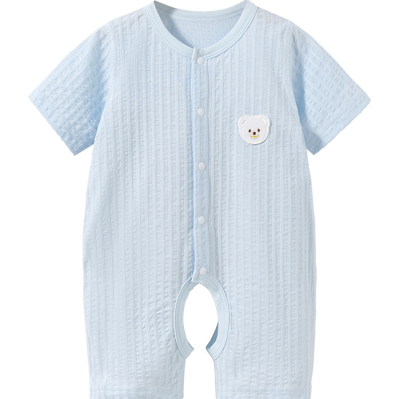 Mono de bebé verano para hombres y mujeres de manga corta delgada para niños pequeños mameluco de entrepierna abierta mameluco ropa de verano para bebés ropa para recién nacidos