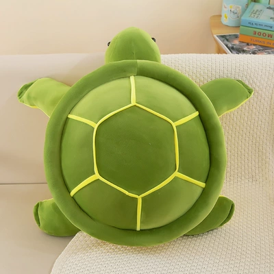 Cute down Cotton Soft Turtle Pillow Plush Doll Simulated Turtle Rag Doll Wangba Bedside Cushion Cross-Border (Oyuncaq yastıqlar) - turtle-23cm