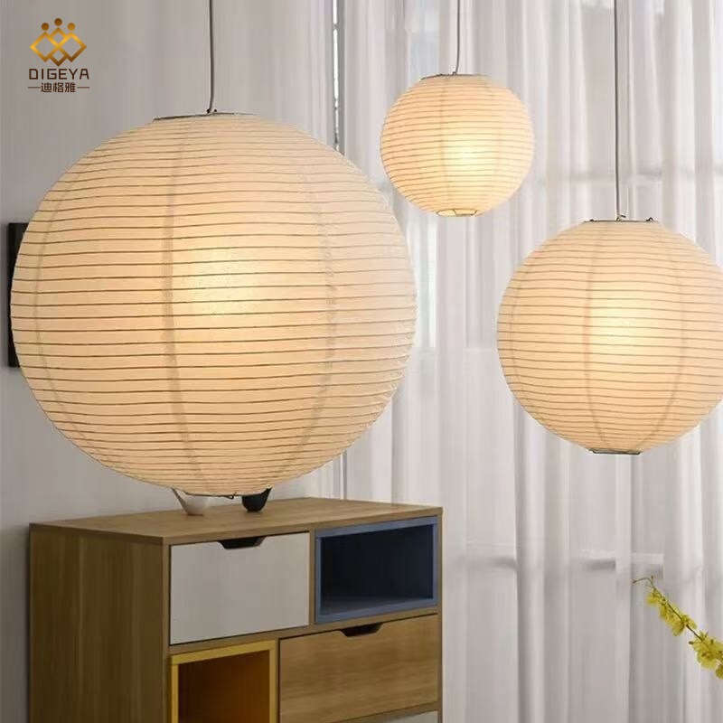 Japanese style and wind paper art chandelier Noguchi Yong Nordic simple creative Internet famous B & B living room bedroom study ball lamp