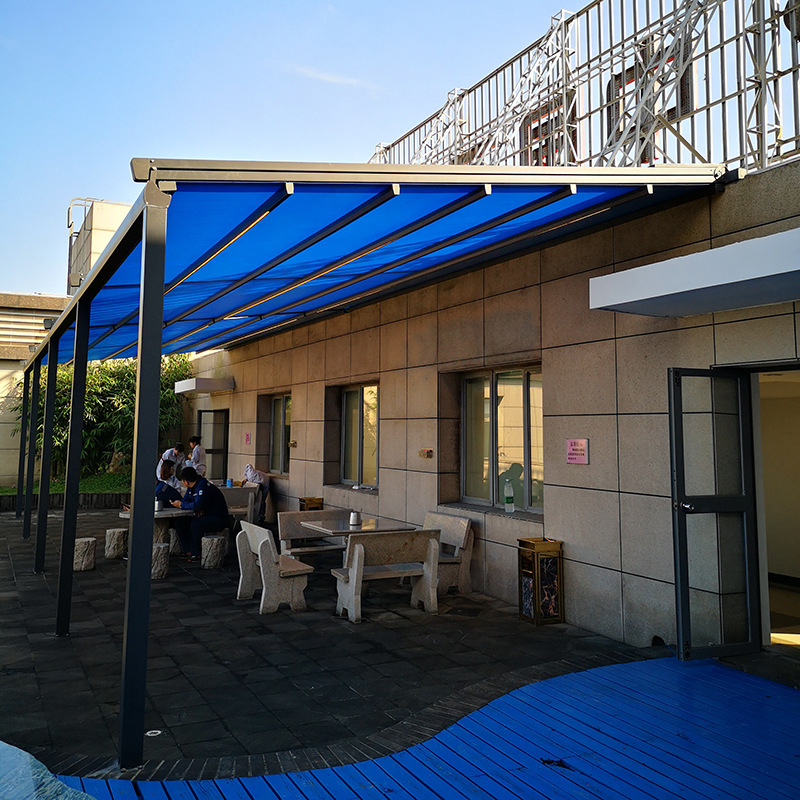 Manufacturer Wholesale Outdoor Canopy Sunshade Sunroom Roof Curtain Electric Retractable Skylight Remote Control Villa Balcony