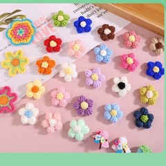 手作りかぎ針編みウールフラワー衣類ヘアバンドアクセサリーペット diy ネックスカーフ衣類アクセサリーブローチアクセサリーパフ