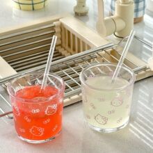 kt玻璃杯冷萃杯咖啡杯高颜值女生水杯夏天喝水杯子甜品杯燕麦杯子