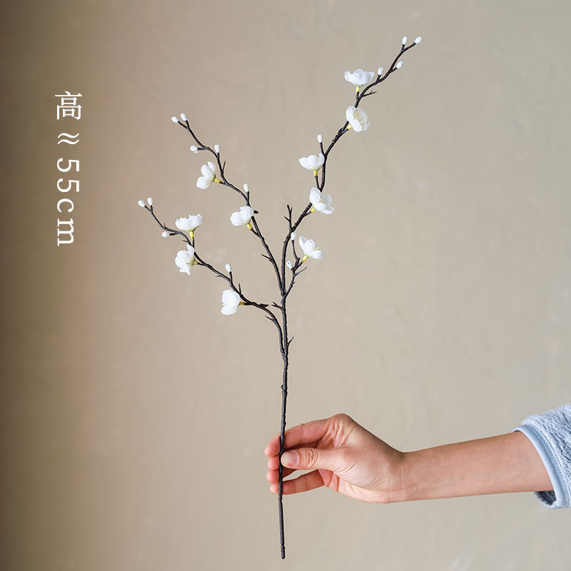 Flor de ciruela de ciruela flor de imitación flor de seda sala de estar gabinete de televisión decoración de mesa de té decoración de estilo chino para el hogar arreglos de flores