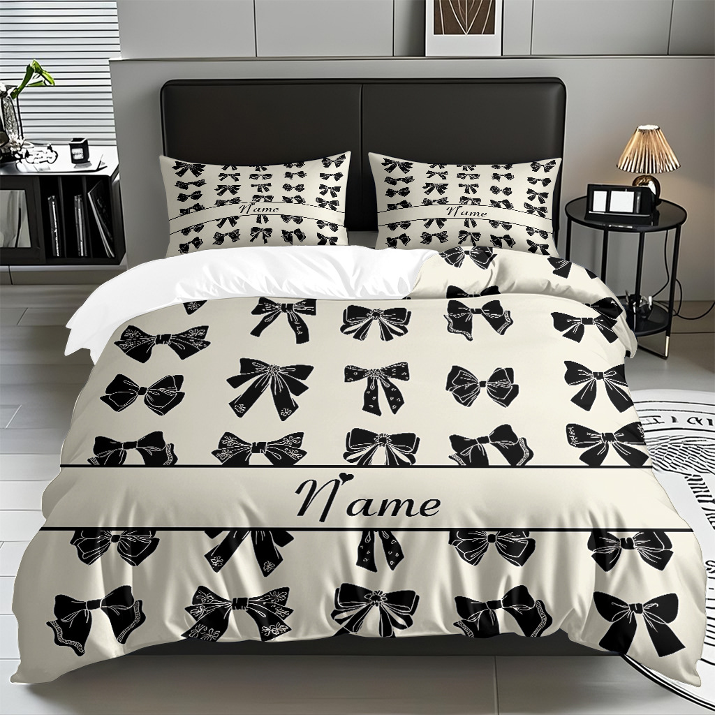 Ins Wind Pink Bow Digital Printed Colchón Set Pillow Cover Comercio electrónico transfronterizo preferido para adaptarse al modo JIT