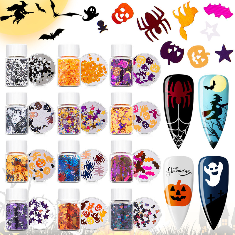 Cross-border Halloween nail sequins soft pottery eye makeup face nail body jewelry patch Nail Polish glue slim Cross-border Halloween nail sequins soft pottery eye makeup face nail body jewelry patch Nail Polish glue slim