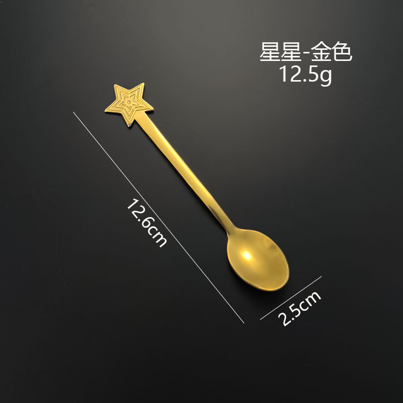 跨境不锈钢圣诞餐具甜品冰淇淋咖啡勺创意圣诞勺礼盒装圣诞勺套装|undefined
