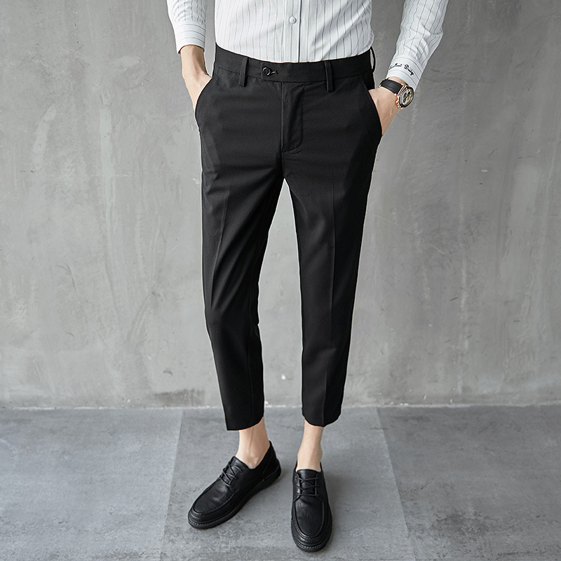 分销代发 花花公子 潮男士韩版休闲简约版弹力舒适九分休闲裤男|ms