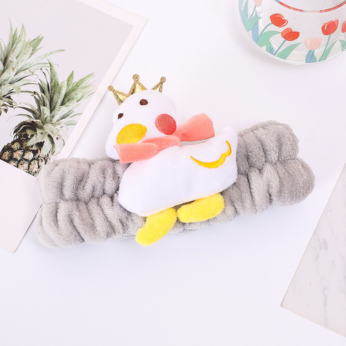 Korean version of cute cartoon golden crown duck, come on duck headband, women's face wash yoga headband, simple forest headband