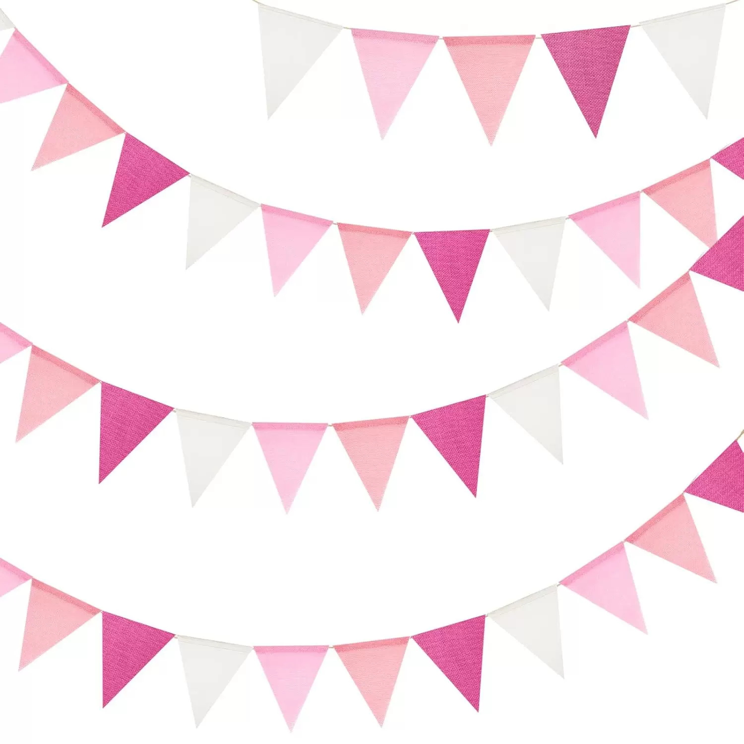 跨境婴儿派对彩旗装饰吊旗挂旗室内外派对DIY彩色横幅仿麻三角旗