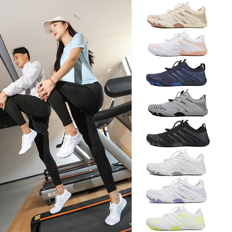 Indoor Fitness Shoes for Men and Women, Skipping Rope Shoes, Breathable, Silent, Soft-Soled Aerobic Sports Shoes, Non-Slip Home Sports Treadmills