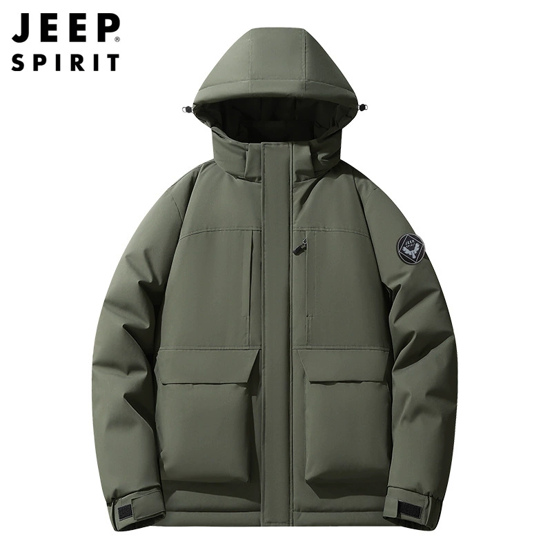 Джинсовая куртка с утеплением (Jeep Spirit) путешествия, тёплая, капюшон, пуховый слой, размеры M–7XL