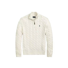 跨境秋冬款拉夫小马标刺绣毛衣半高领拉链麻花休闲男士针织衫上衣