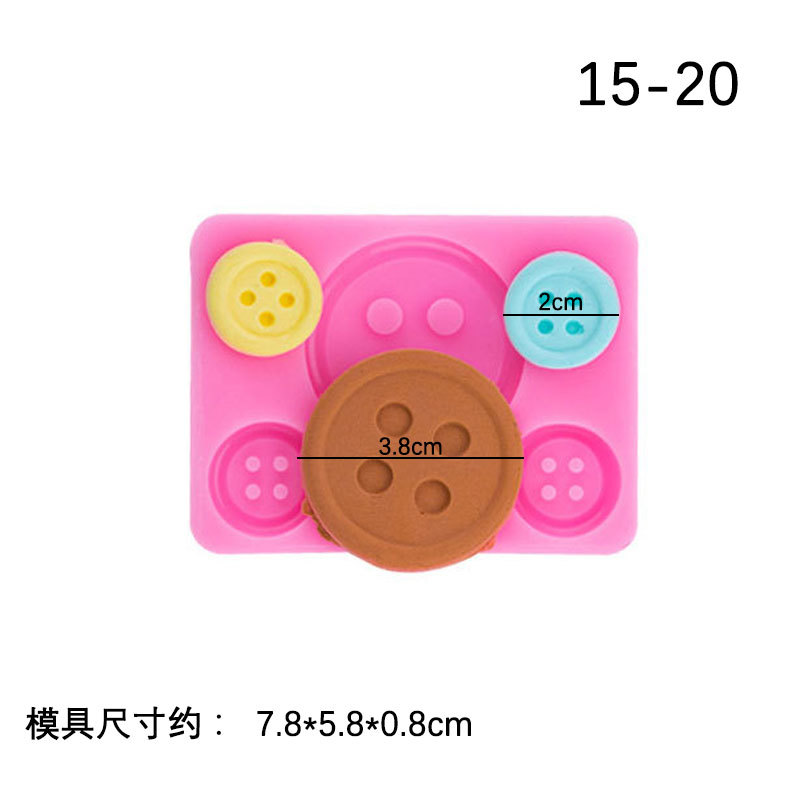 Gran y pequeño botón silicona molde epoxi colgante decoración herramienta DIY hornear fondant chocolate ritmo seco