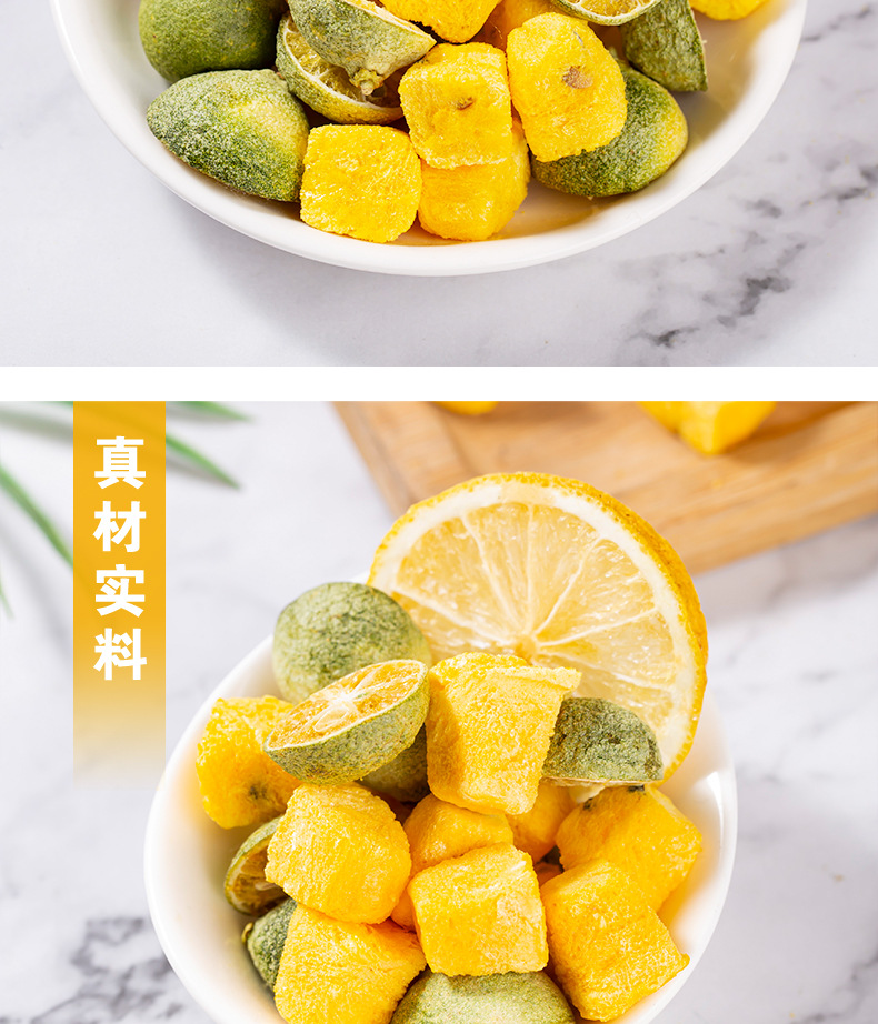 Green Kumquat Lemon Passion Fruit Tea Bags — Freeze-Dried Fruit Herbal Blend for Cold Brew in use