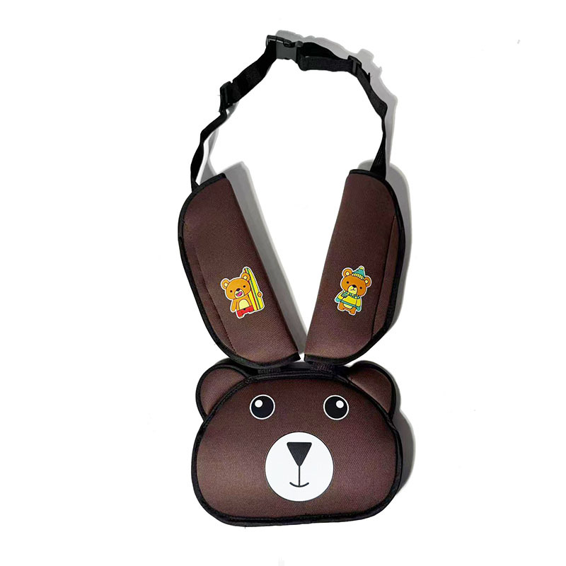 Bear Head Auxiliary Safety Belt Limiter Holder Car Kids Safety Belt Adjustment Anti-Stranglehold Shoulder Protector