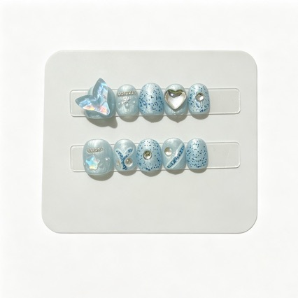 Children's nail stickers, Elsa Princess cartoon nail art, nail wraps, wearable nails for babies