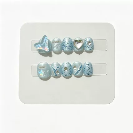 Children's nail stickers, Elsa Princess cartoon nail art, nail wraps, wearable nails for babies