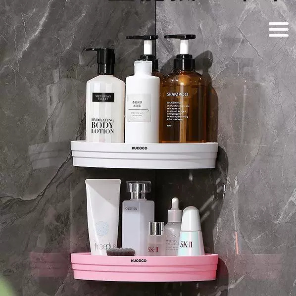Customized triangular shelf free punching storage rack wall -mounted bathroom toilet corner setting rack bathroom rack