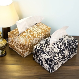 Medieval Style Pure Cotton Embroidered Tissue Box Living Room Home Coffee Table Paper Tissue Box Tissue Cover Geometric Car Tissue Box Cover
