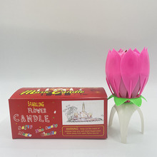 创意工艺生日蜡烛荷花音乐蜡烛会唱歌莲花灯英文电子蛋糕蜡烛批发