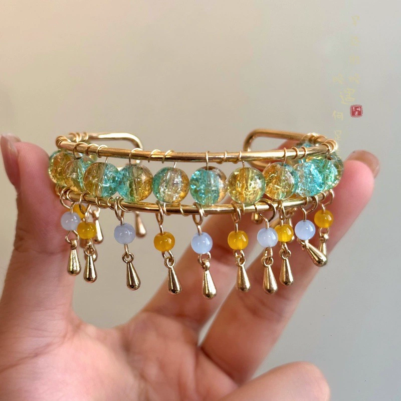 Green Bracelet, Chinese Style Gradient Design, Simple Elegant Bangle