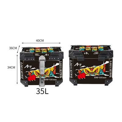 Stainless Steel Motorcycle Trunk Aluminum: Motorcycle trunk - 35l-quick-release-lock-sticker-lion-king-ah-xing