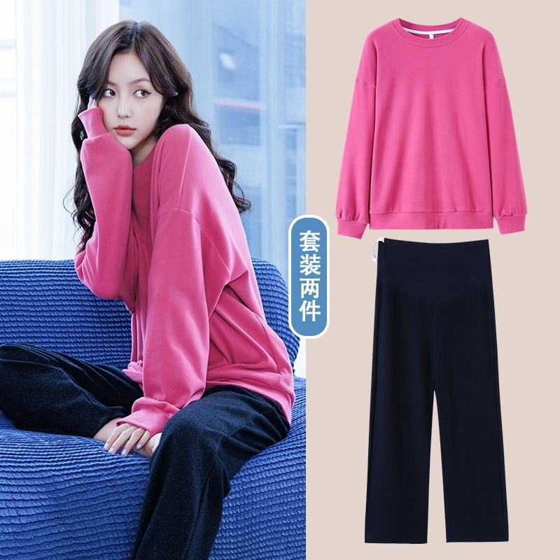 2024 New Double-Sided German Velvet Pajamas for Women, Autumn and Winter Long-Sleeved Maternity Set, Thickened Warm Loungewear 2024 New Double-Sided German Velvet Pajamas for Women, Autumn and Winter Long-Sleeved Maternity Set, Thickened Warm Loungewear