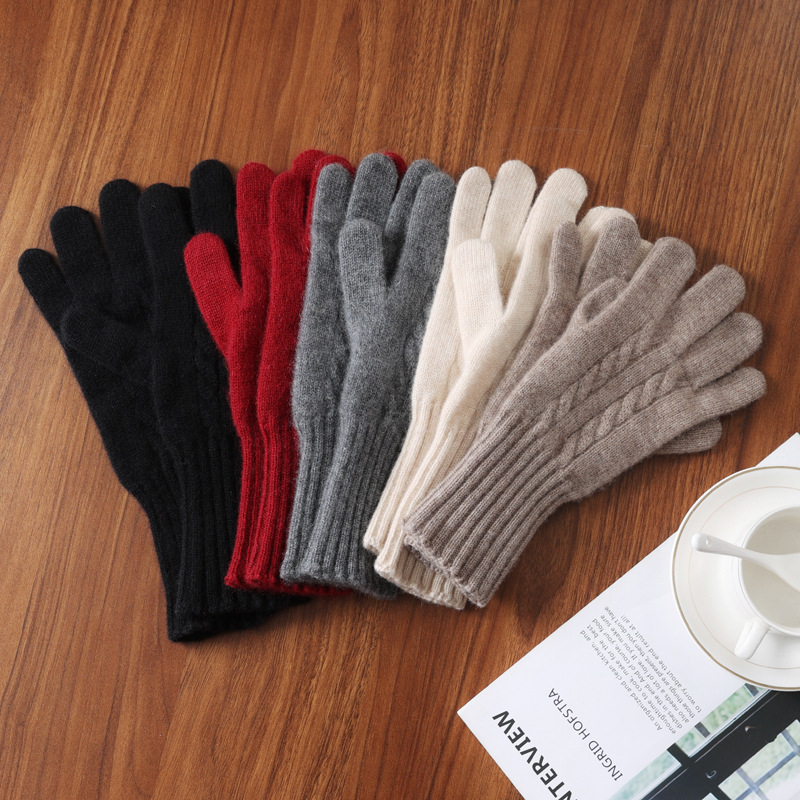 100 Wool Knitted Twisted Touch Screen Long Wrist Bracer Outdoor Cycling Commuter Finger Warm Touch Screen Cashmere Gloves 100 Wool Knitted Twisted Touch Screen Long Wrist Bracer Outdoor Cycling Commuter Finger Warm Touch Screen Cashmere Gloves