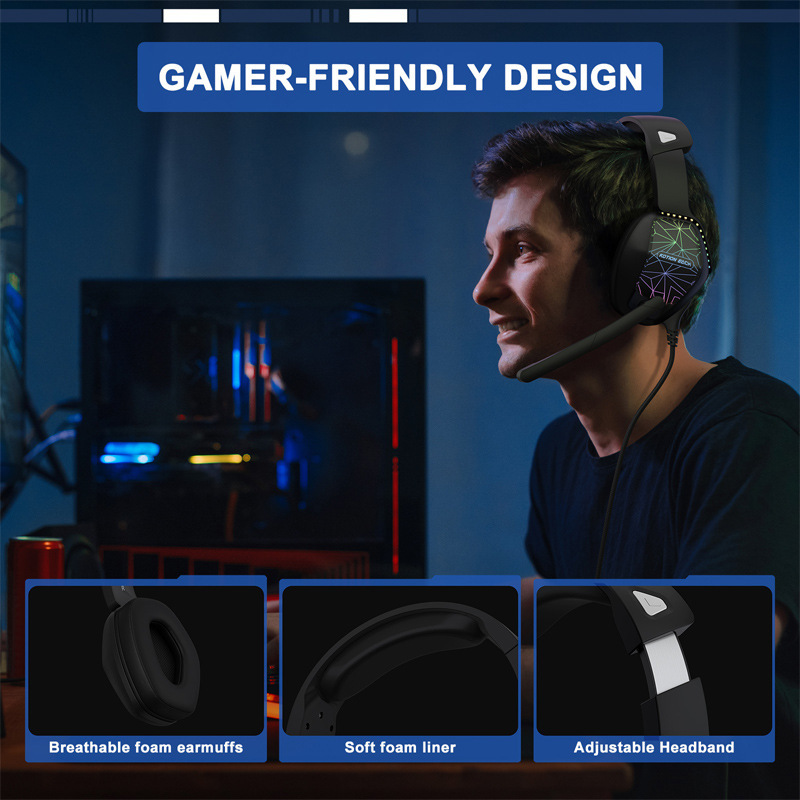 国境を越えた新製品は卓G6000ヘッドセットのノートパソコンの有線電気競争ゲームの耳麦である|undefined
