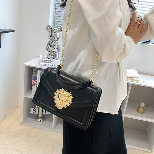 bags new fashion women's bags women's high-end chain crossbody bag love European and American retro style small square bag