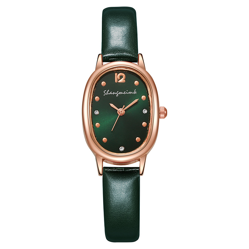 Nuevo elegante retro simple oval estudiante reloj nicho alto sentido de las mujeres reloj cinturón de cuarzo reloj de las mujeres al por mayor