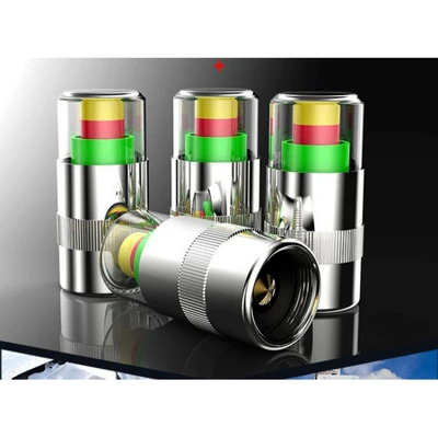 Tire pressure monitoring valve core with three-color warning for tire pressure monitoring (Tire pressure monitoring system) - a-set-of-car-tire-pressure-monitoring-caps