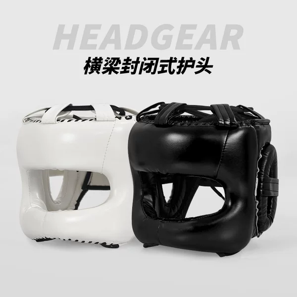 Boxing head guard with nose protection, fully enclosed protective gear for adults and children, suitable for actual combat competitions and training, martial arts helmet