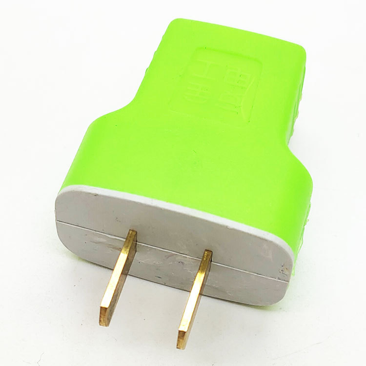 绿色厚铜T字型大功率包胶摔不烂扦子 恒兴泰041固定16A二插头