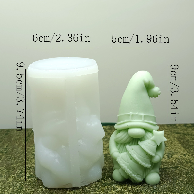 クリスマス抱木の小人液体シリカゲル金型DIY香薫石膏は雪花サンタクロースを持って金型を飾る|undefined