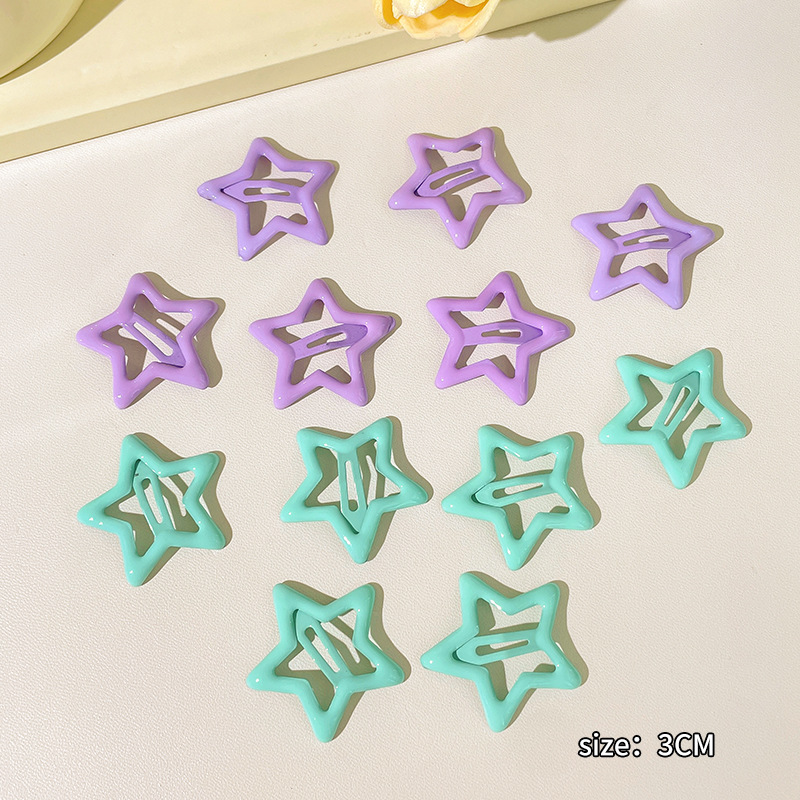 Linda estrella y2g horquilla hembra clip lateral flequillo BB clip horquilla para niños dopamina clip de color tocado